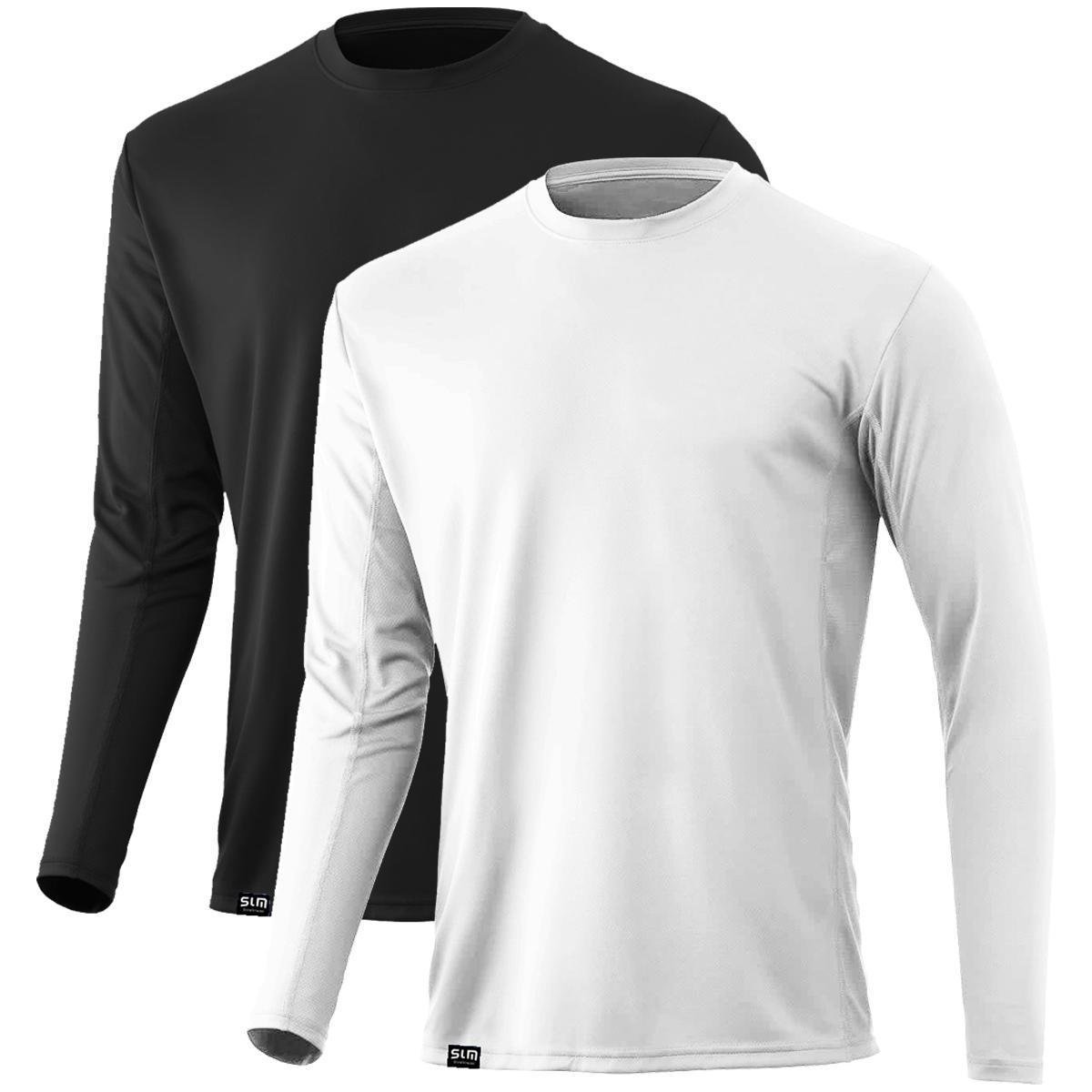 Kit com 2 Camiseta Masculina Proteção UV Solar Tecido Dry Esportes Térmica
