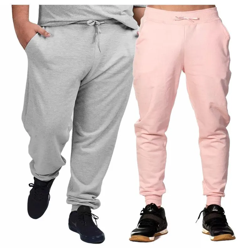 Kit 2 Calças Moletom Grande Plus Size G1 Até G5 Básica Com Bolsos