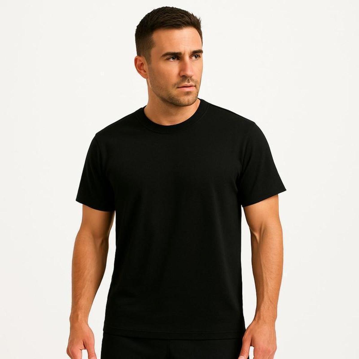 Camiseta Masculina Basica 100% Algodão Dia a Dia, Trabalho, Treino, Academia, Corrida