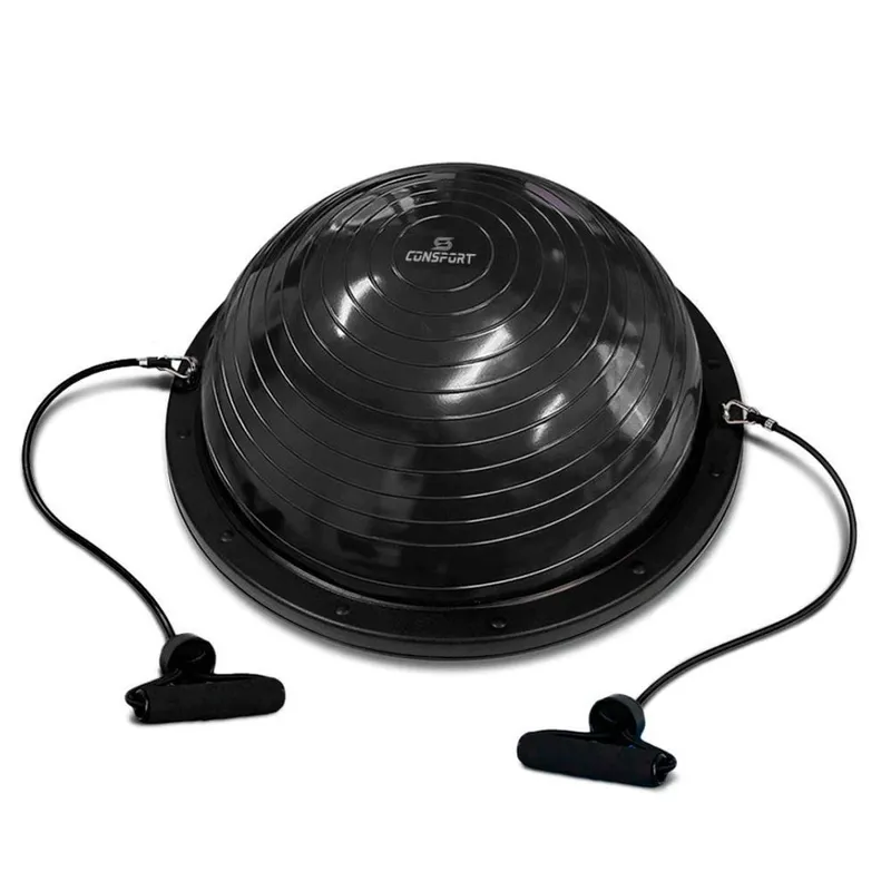 Meia Bola Bosu Ginástica Pilates Inflável Anti Estouro com Alças Consport