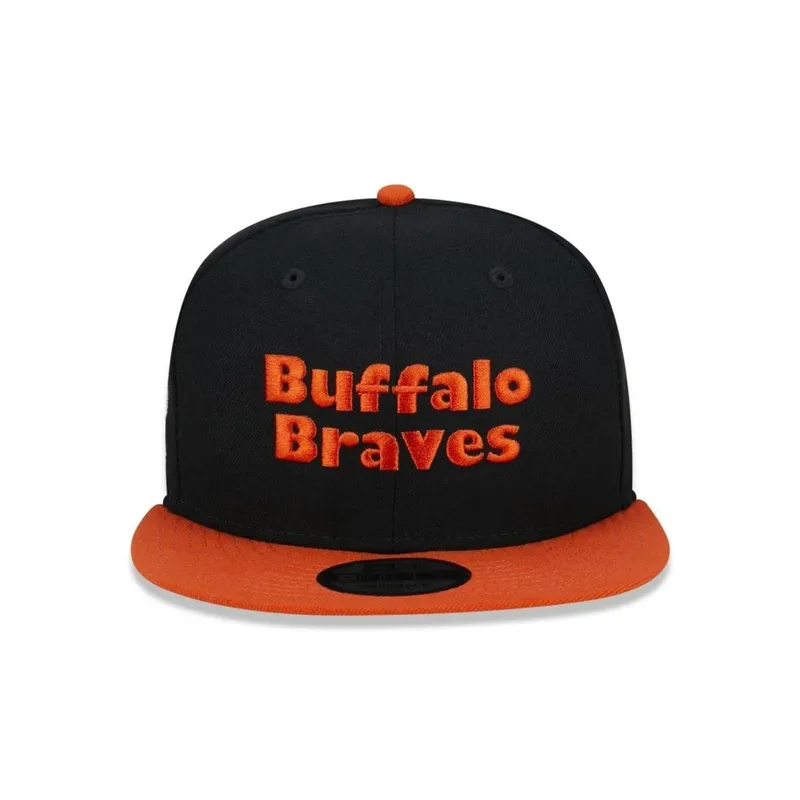 BONÉ NEW ERA 950 BUFFALO BRAVES NBA PRETO LARANJA