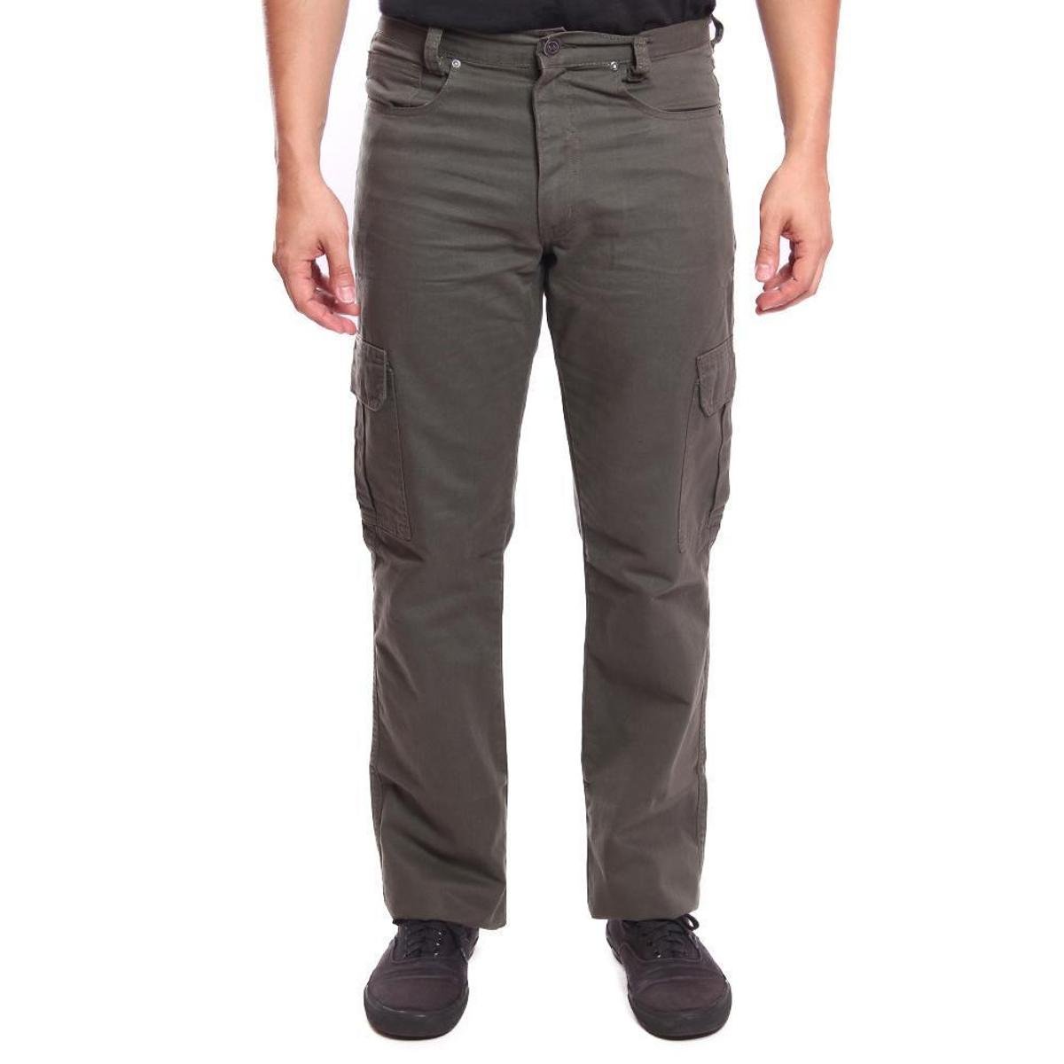 Calça de Sarja R7Jeans Masculina Modelo Cargo 100% Algodão