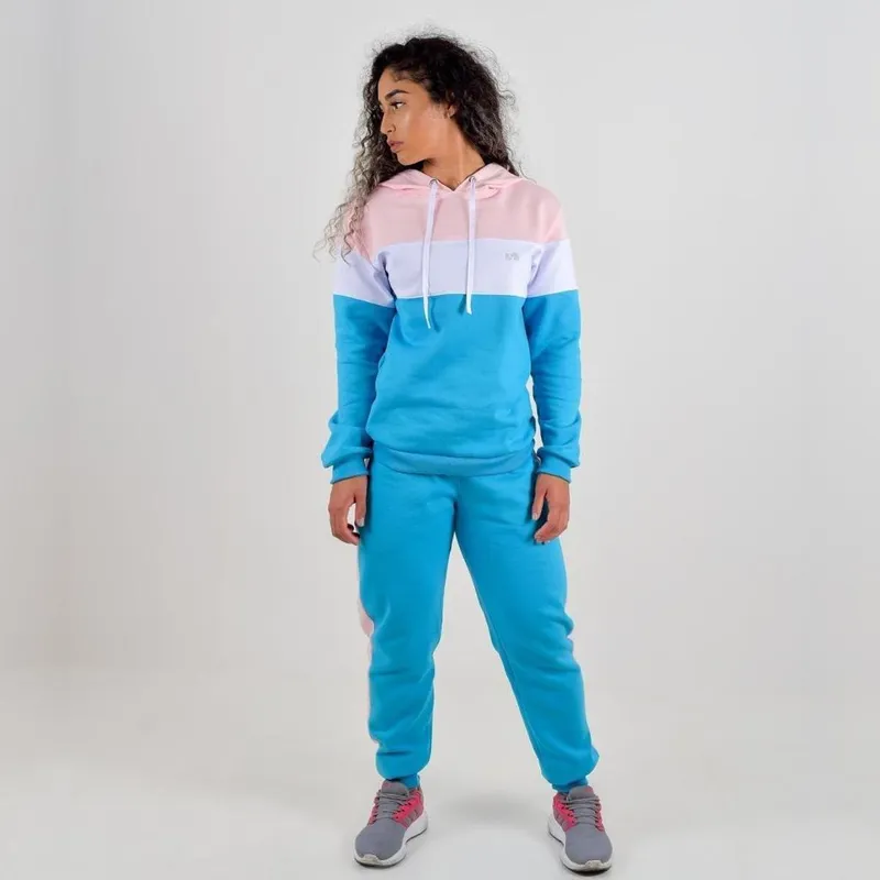 Conjunto Moletom Feminino BYG Mábilli Turquesa