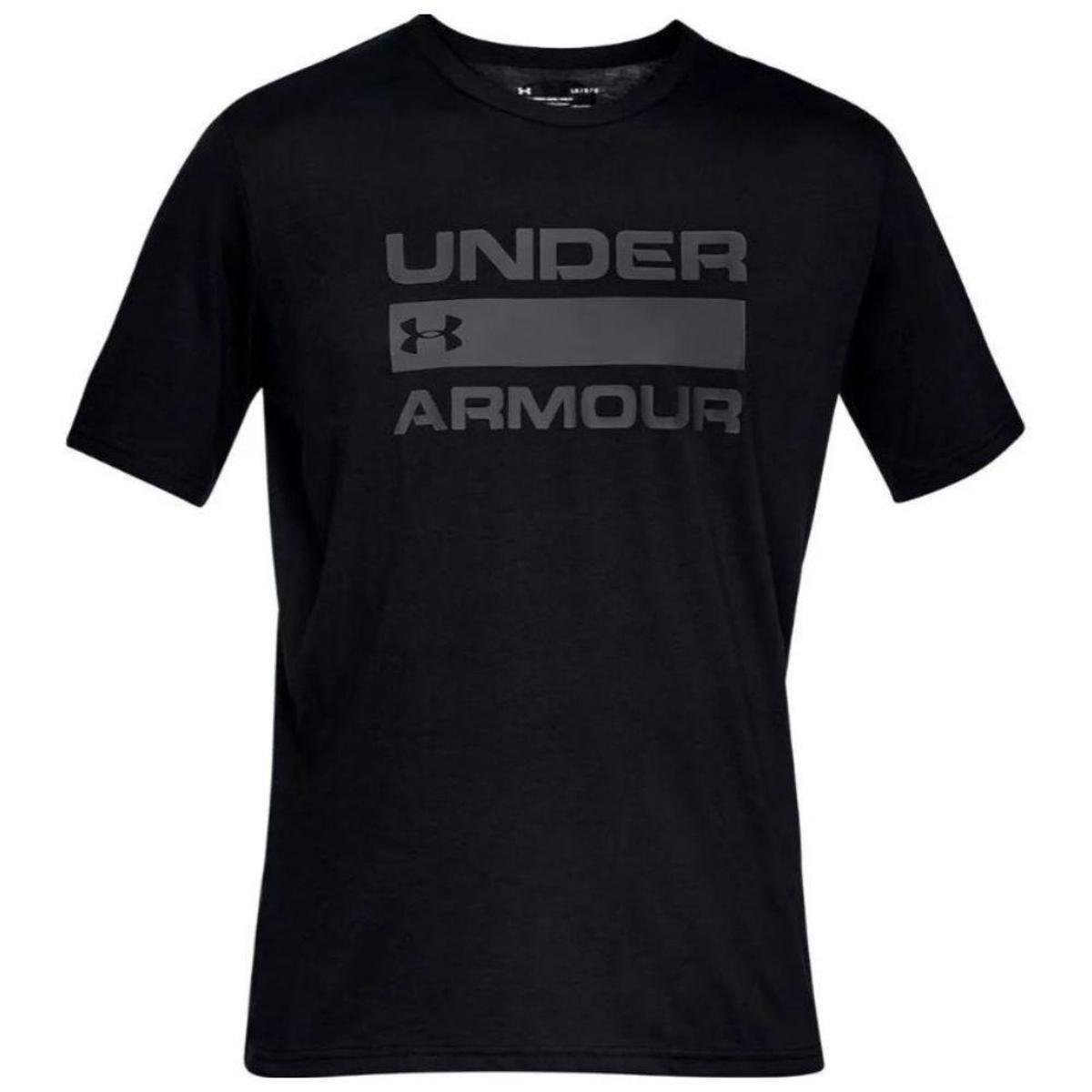 Camiseta Treino Unissex Under Armour Team Issue Preto Manga Curta Boxed Camisa Preta Homem Mulher