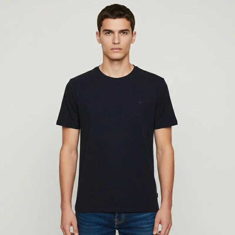 Camiseta Dudalina Malha Geométrica Masculino