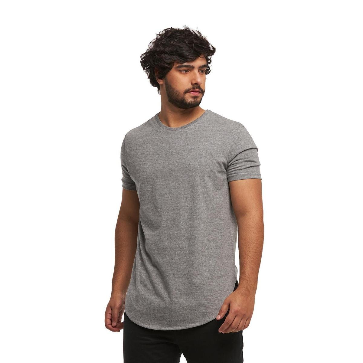 Camiseta Longline Plus Size Masculina Manga Curta C1