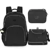 KIT MOCHILA ESCOLAR LANCHEIRA ESTOJO BOX BOLSA CRINKLE DINO UP4YOU