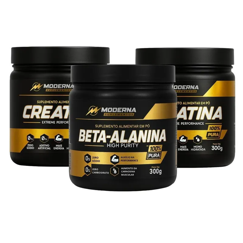 Kit 2 Creatina 600g + 1Beta-Alanina 300g Moderna Suplementos