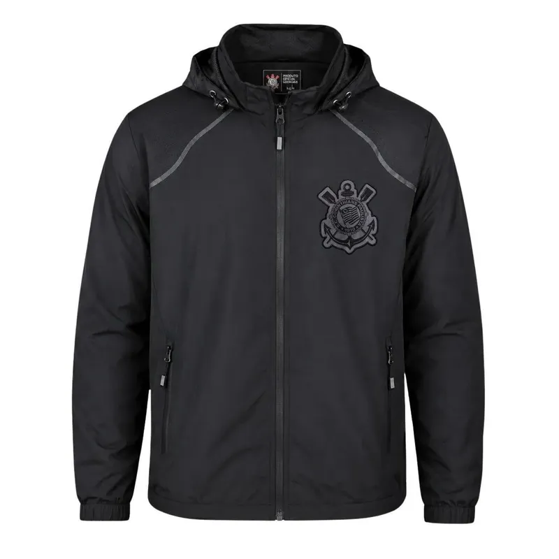 Jaqueta Masculina Corinthians All Black Bordado