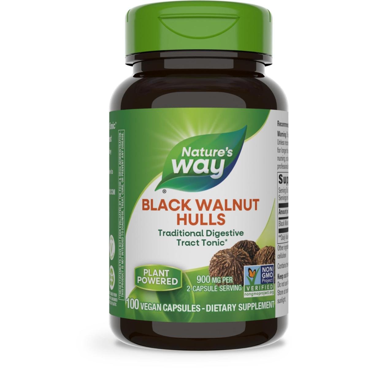 Suplemento Nature'S Way Black Walnut Hulls 100 Cápsulas