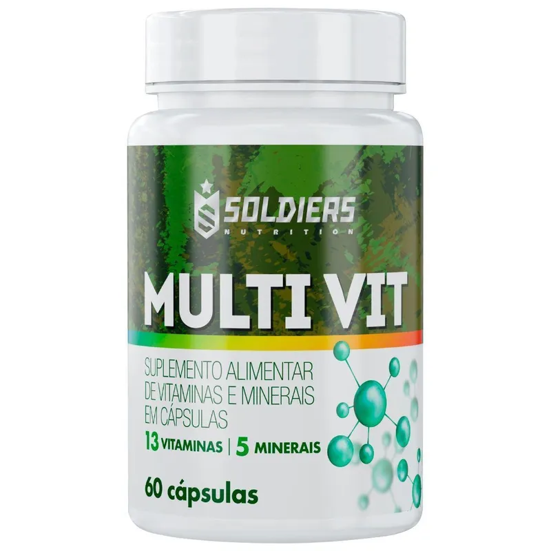 Multivitamínico 60 Caps - 5 Minerais - 12 Vitaminas - Soldiers Nutrition