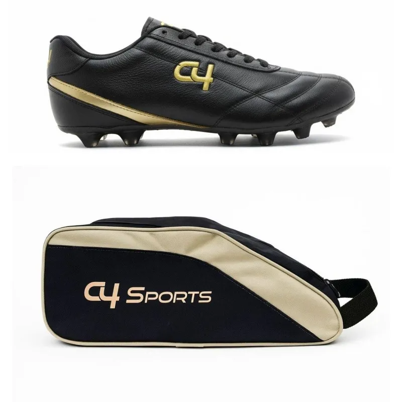 Chuteira Masculina Para Pratica de Futebol de Campo Natural C4 Sports Com Porta Chuteiras