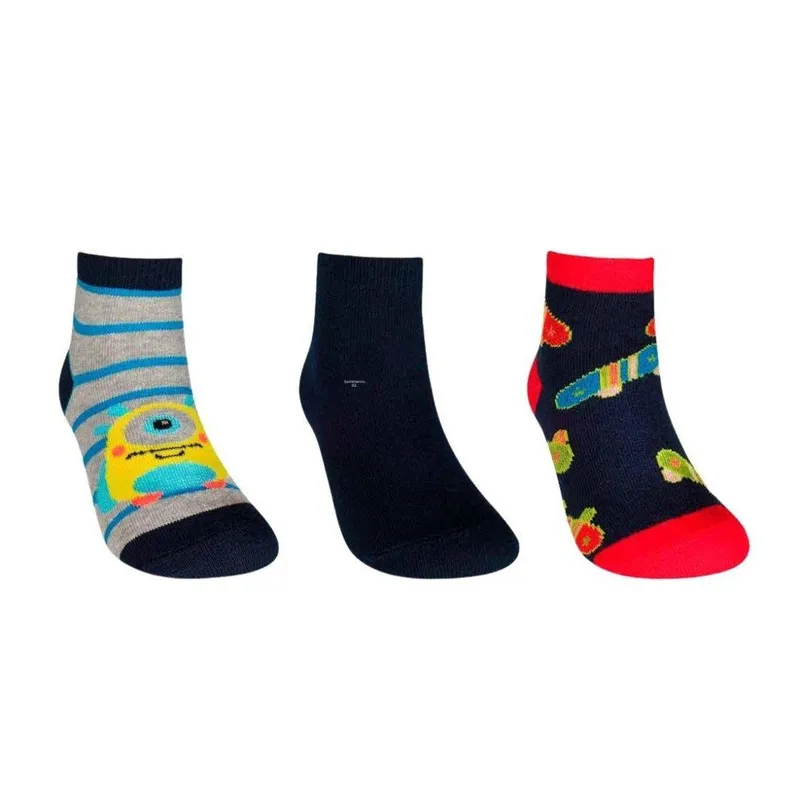 Meia Hoahi Infantil Kit3x1 Estampada