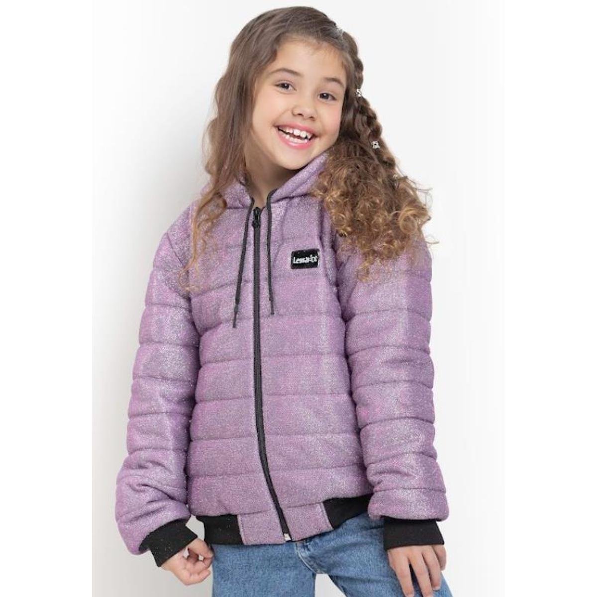 Casaco Jaqueta Menina Infantil Forrada Glitter Lessa K025
