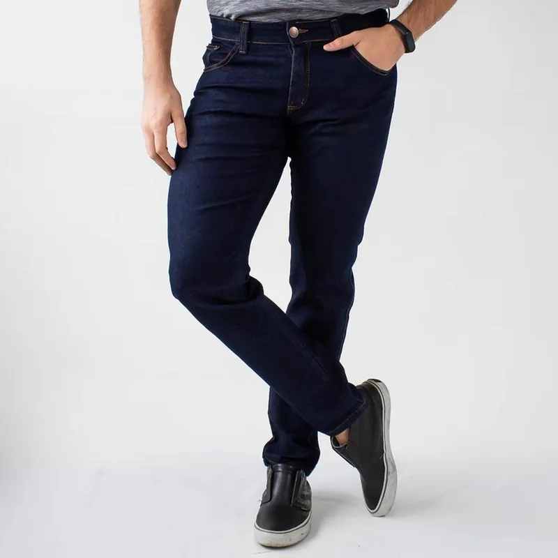 Calça Masculina Jeans Escuro Skinny Forro Elastano Anticorpus