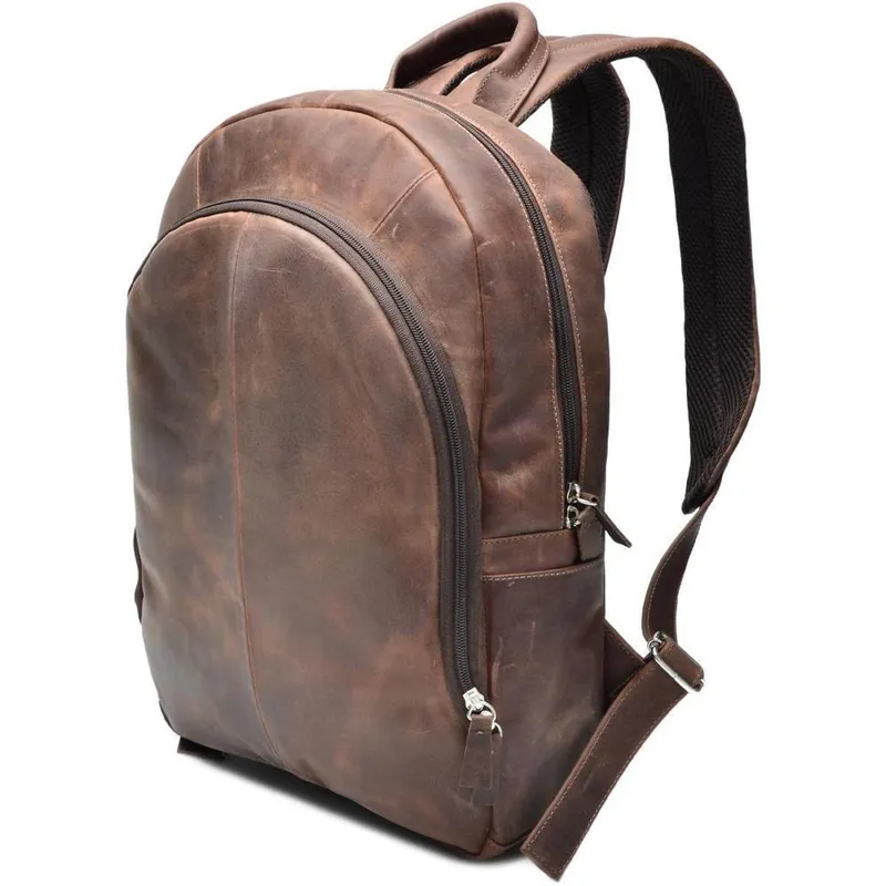 Mochila em Couro Porta Notebook Masculina