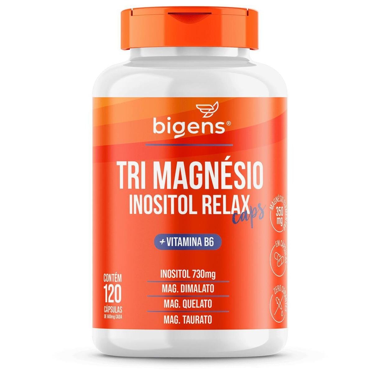 Tri Magnésio Inositol + Vitamina B6 120 Caps - Bigens
