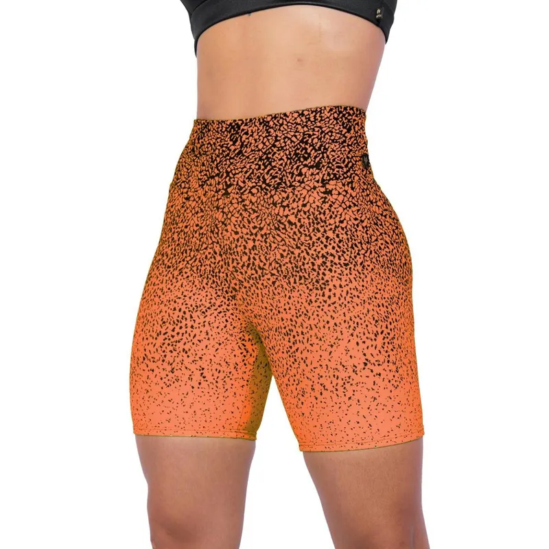 Short Fitness Jacquard Degradê Em Poliamida Cós Bem Alto WOLFOX