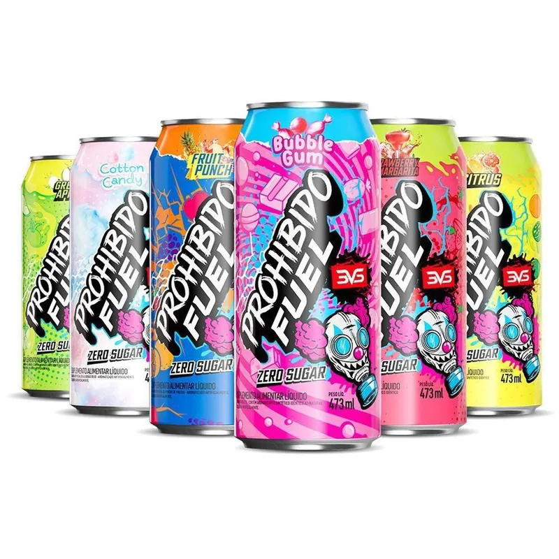 Pré Treino Gaseificado Prohibido Fuel Energy Drink PACK 6 Latas 473ml cada 3VS Nutrition