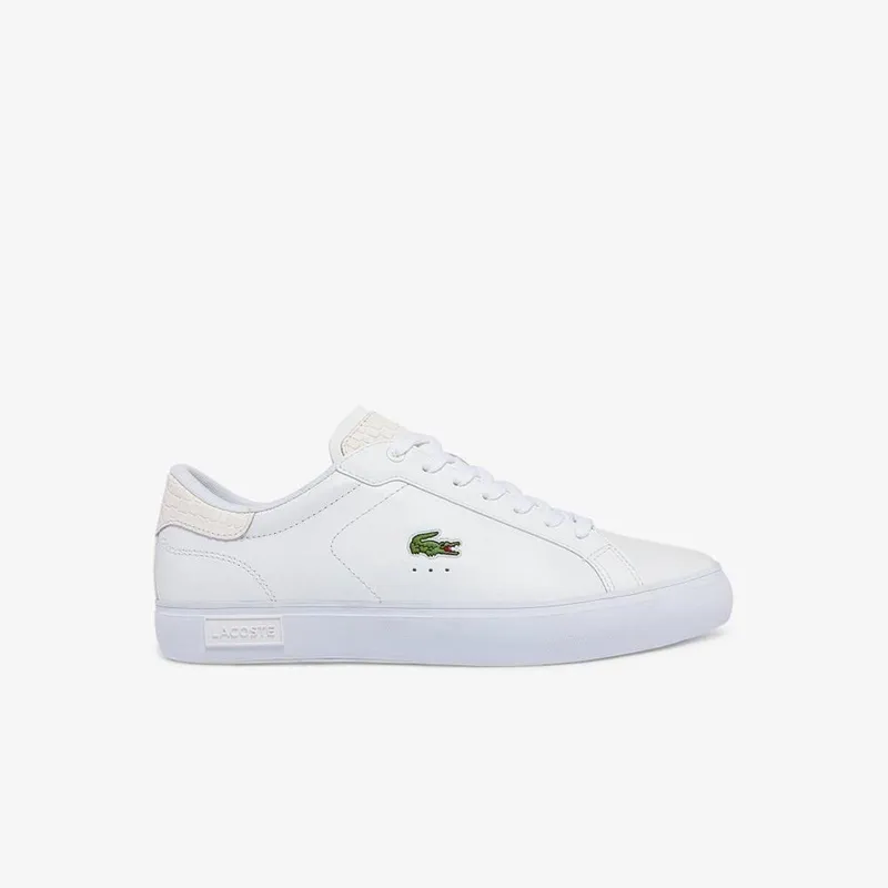 Tênis De Couro Masculino Lacoste De Estampa De Réptil Powercourt