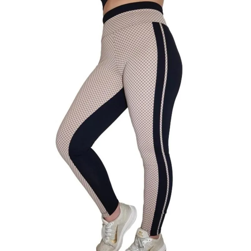 Calça Legging Clerr Quadriculada Listras Feminina