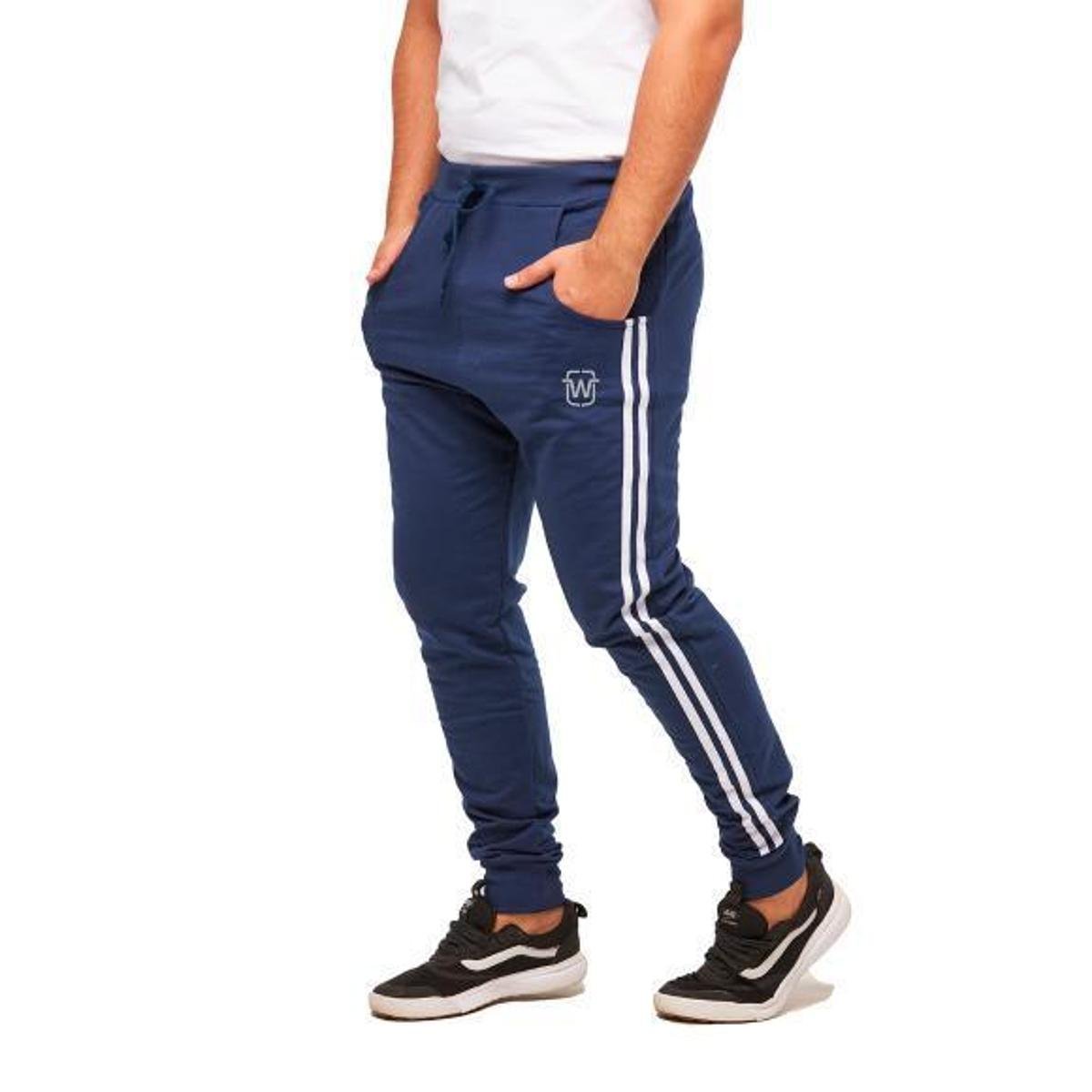 CALÇA DE MOLETOM MASCULINA WOOKS SARUEL SKINNY SPORT LUXO -CINZACLARO-M