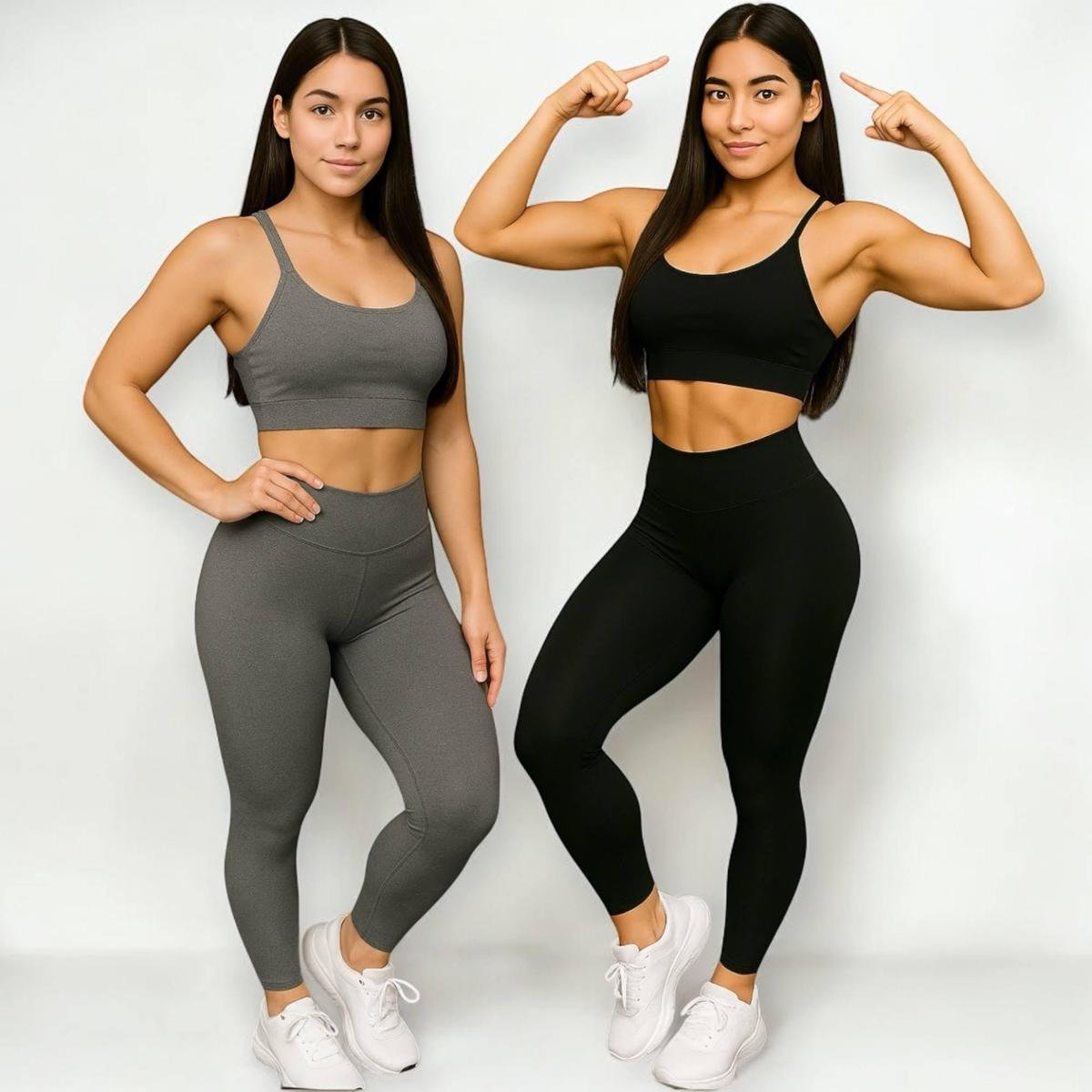 Kit c/ 2 CALÇAS LEG Legging BASICA Cintura Alta Fitness Treino Casual Corrida Academia 1031