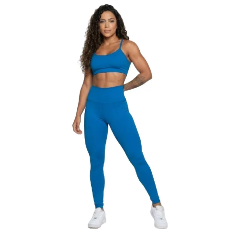 Conjunto Top Alça Fina e Calça Suplex Bella Fiore Roupa Para Academia Treino Moda Fitness Musculação