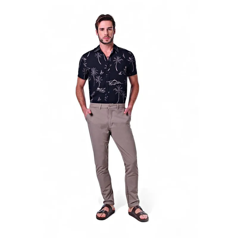 Calça Masculina Microfibra Barra Italiana