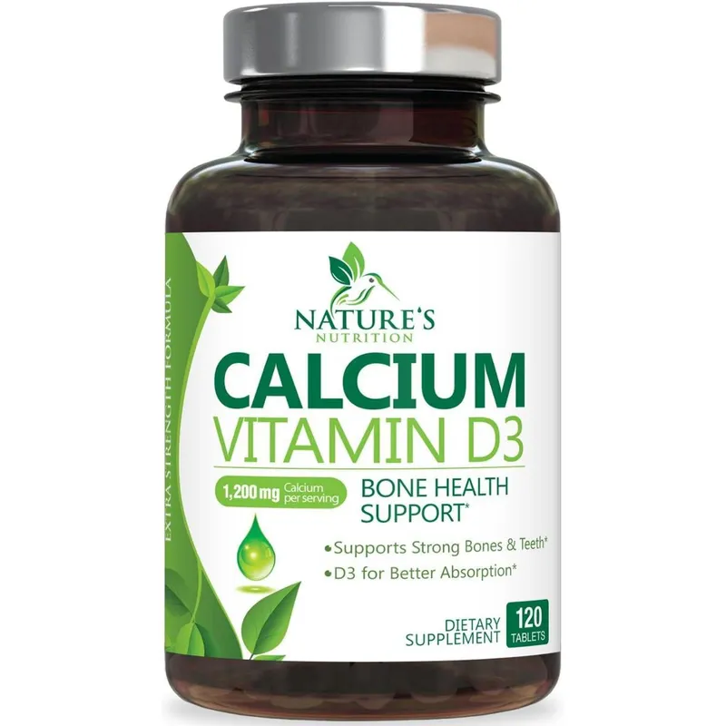 Suplemento de cálcio Nature's Nutrition 1200 mg + Vitamina D3