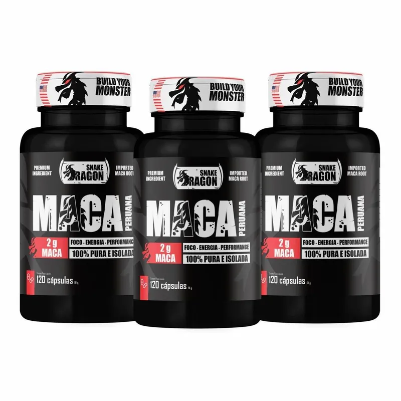 Kit 3x Raiz Peruana Snake Dragon 120 Cápsulas Suplemento Alimentar em Cápsulas