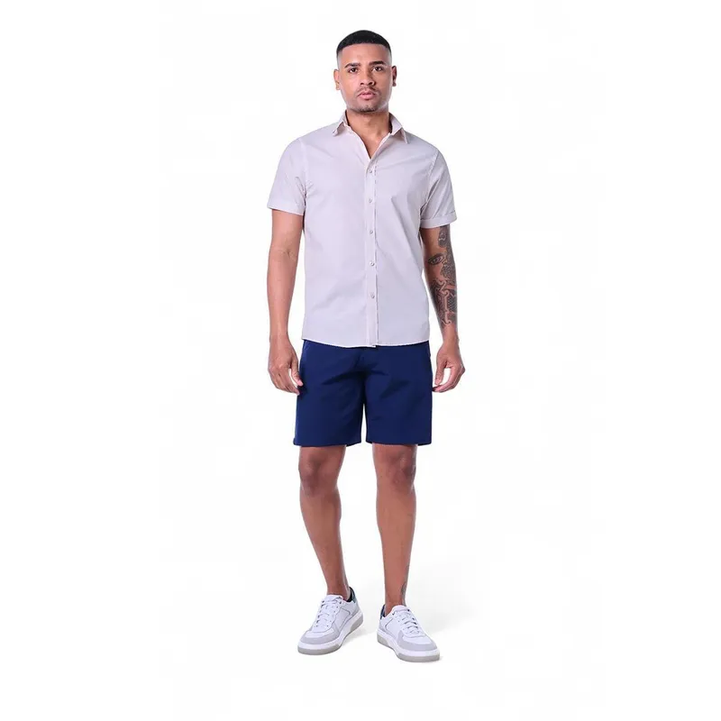 Camisa Masculina Manga Curta Algodão