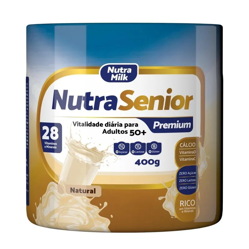 Nutra Senior +50 Premium ZERO AÇUCAR e ZERO LACTOSE 400g - 28 Vitaminas e Minerais