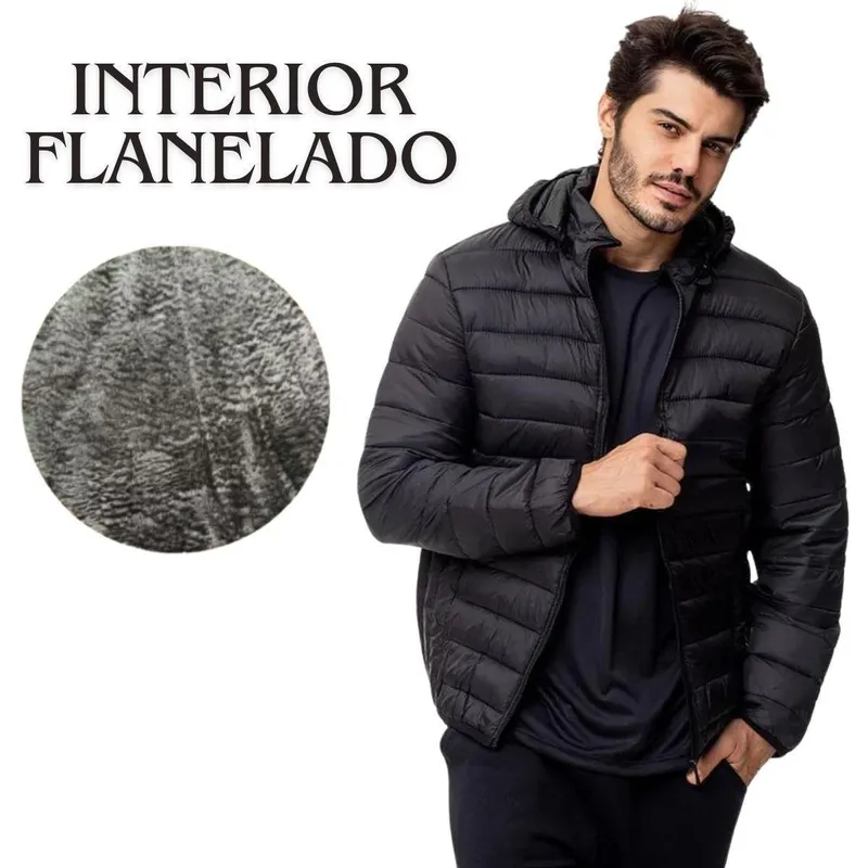 Kit Industrie Jaqueta Puffer e Camisa Polo Azul Marinho Masculina