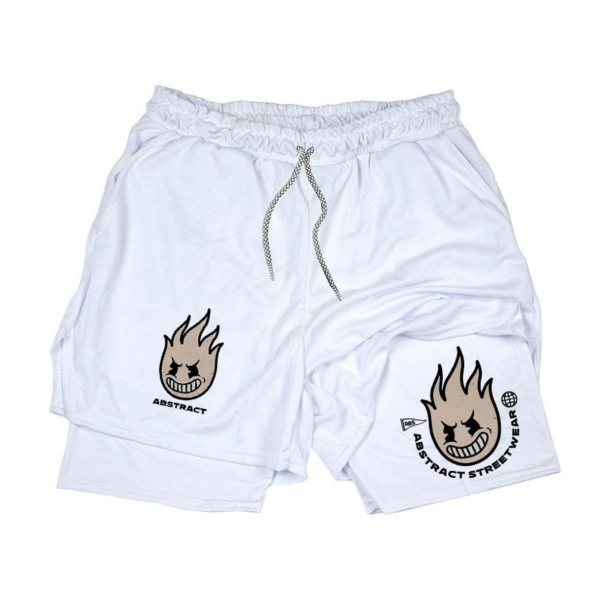 Short Masculino Fitness‎ Street Mode Fire Abstract Boll