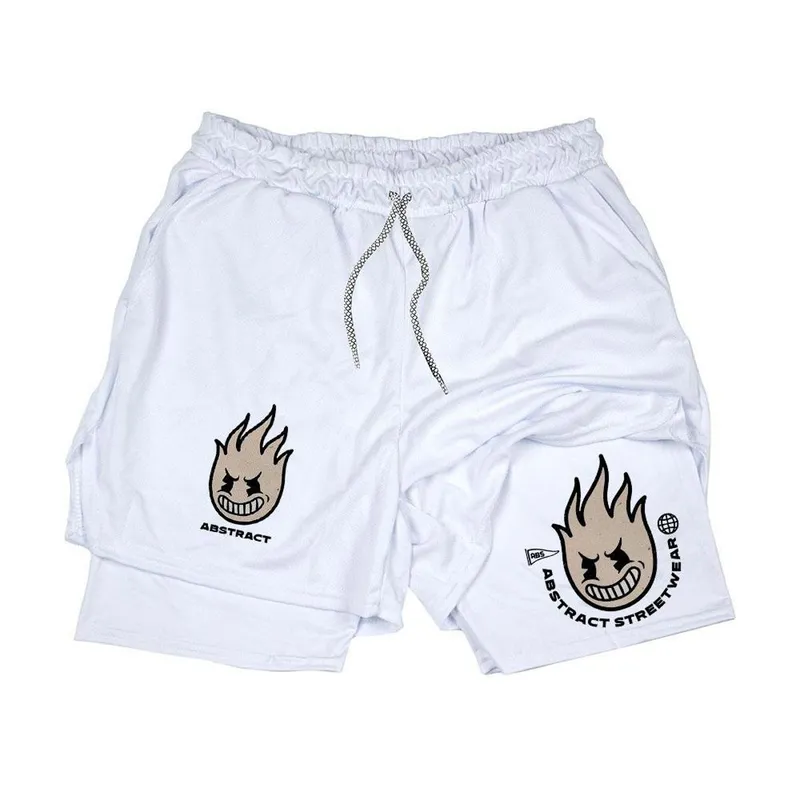 Short Masculino Fitness‎ Street Mode Fire Abstract Boll