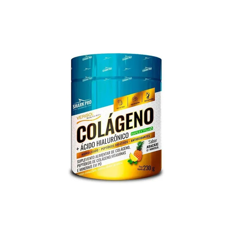 Colágeno + Ácido Hialurônico - 230g Abacaxi Com Hortelã - Shark Pro