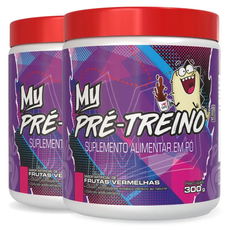 Kit 2x Pré Treino Frutas Vermelhas 300g – My Suplementos