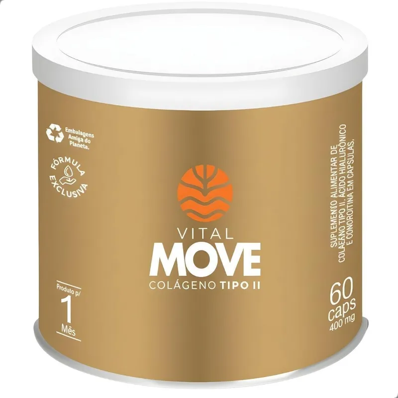Move Colágeno Tipo 2 Joint 400mg 60 Capsulas Vital Atman