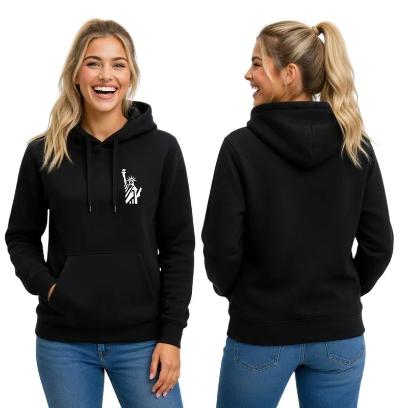 Blusa Moletom Canguru com Capuz Estampa Liberdade Adulto Feminino