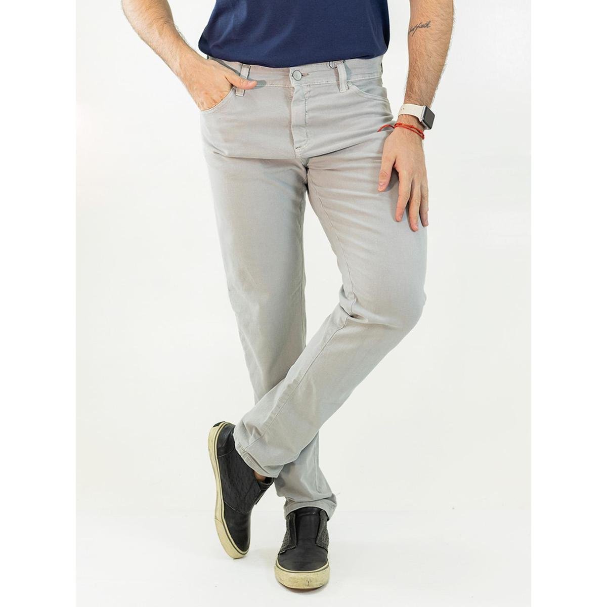Calça Masculina Sarja Slim Cores Estonadas Elastano Anticorpus