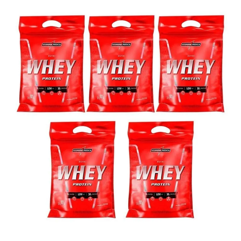 Combo 5x Nutri Whey Isolado Concentrado Baunilha - Integralmedica