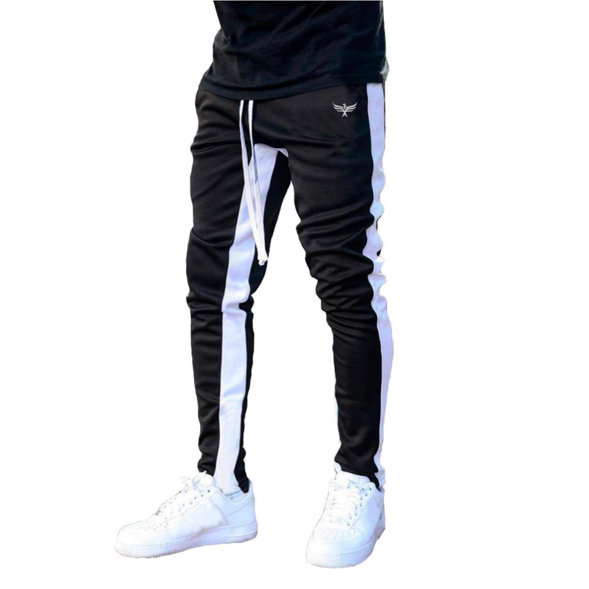 Calça De Moletom Logo Konoa Listras Skinny Jogger Slim