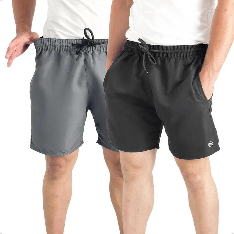 2 Short Treino Masculino Tactel Premium Bermuda Praia Academia Corrida