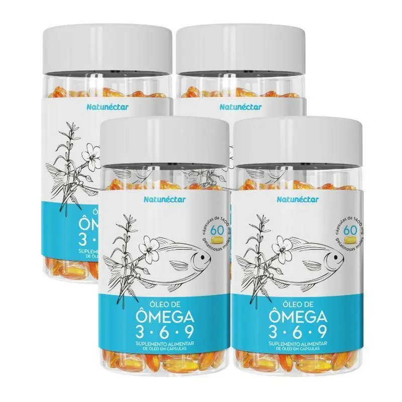 Kit Óleo De Ômega 3-6-9 Natunectar - 4 Unid (240 Cápsulas)