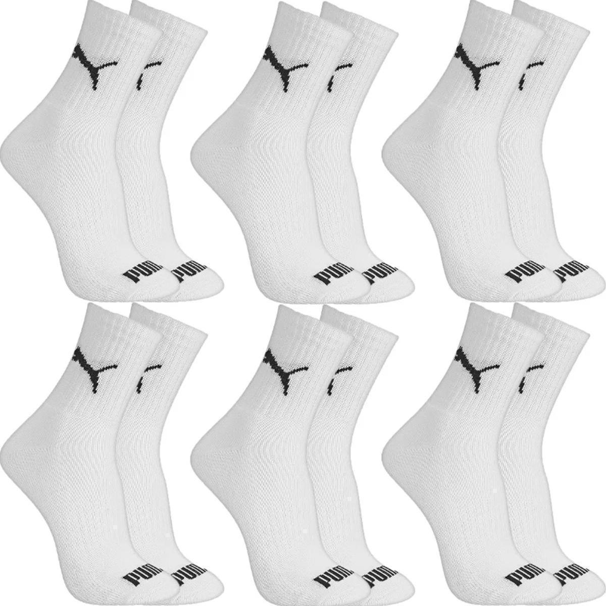 Kit 6 Pares Meias Puma Cano Médio Algodão Meia Atoalhada Adulto Masculino Feminino Original