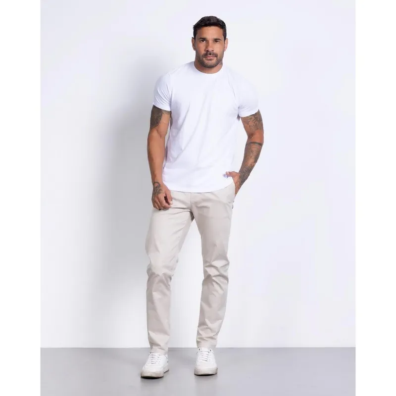 Calça meio elástico Slim