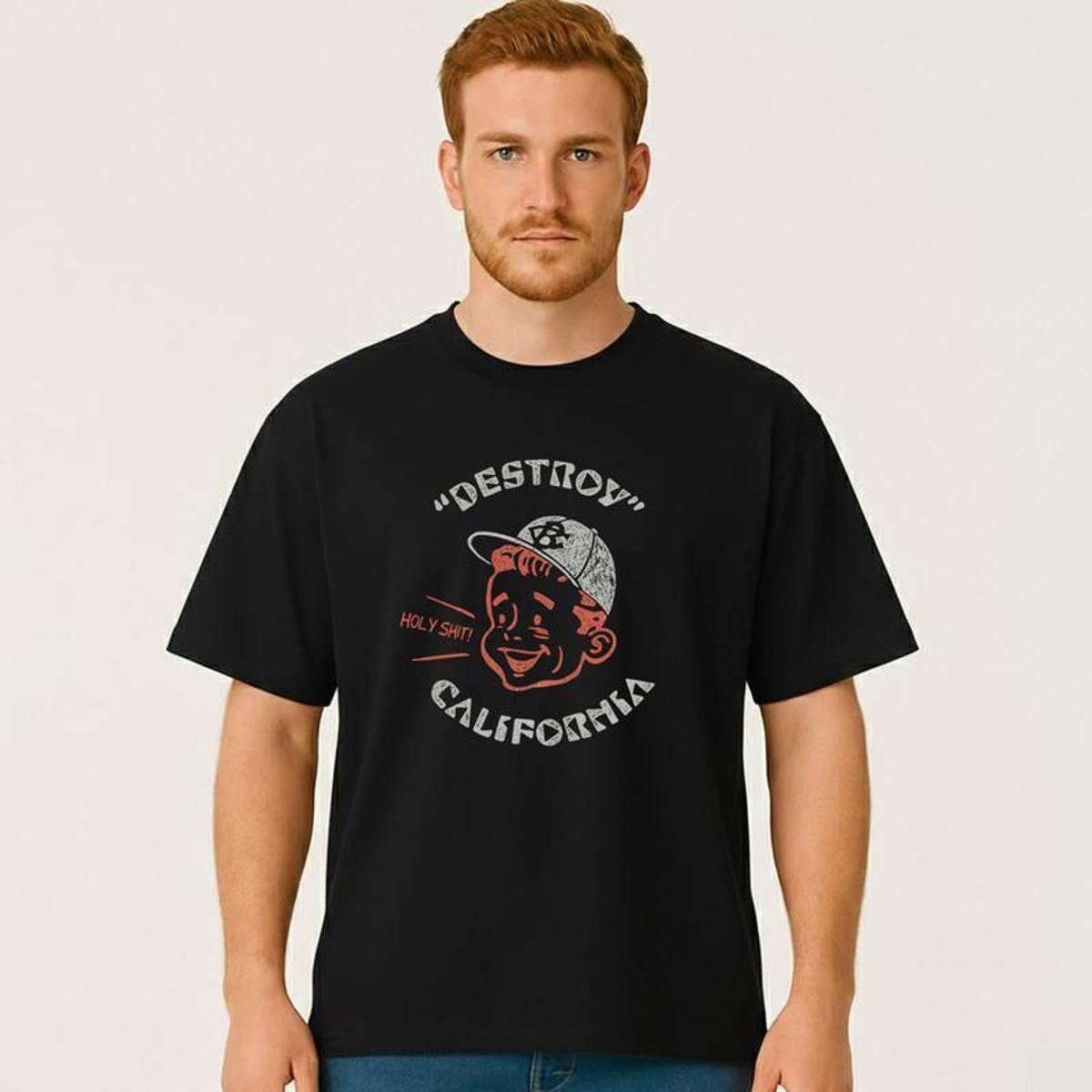 Camiseta Oversized California Destroy Masculina Algodão Premium