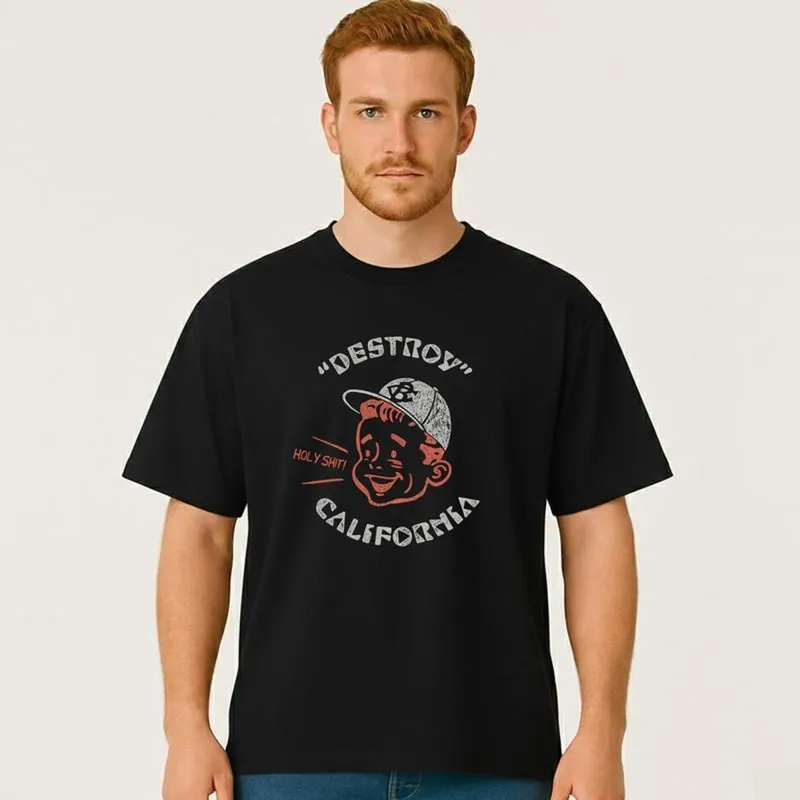 Camiseta Oversized California Destroy Masculina Algodão Premium