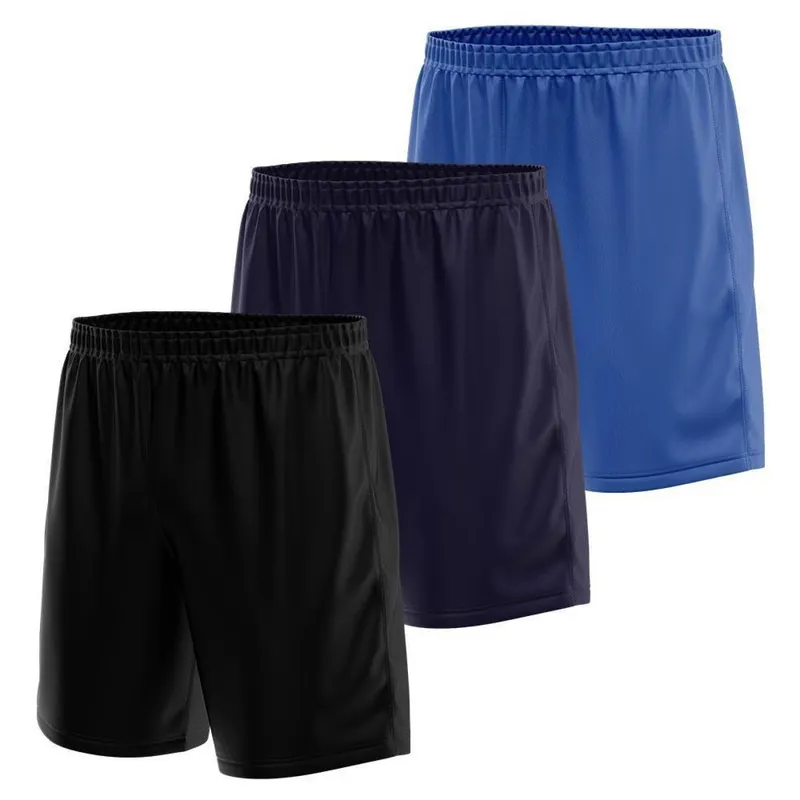 Kit 3 Shorts Masculino Esporte Treino Futebol Academia Liso